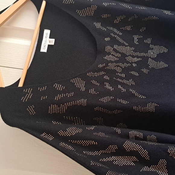 Black And Gold Light Sweater Ftom Cactus + Pearl XXL - Picture 6 of 8